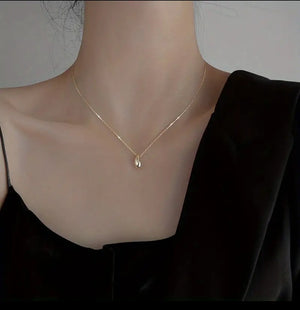 Water Droplet Necklace in Silver or Gold
